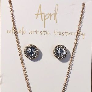 NEW Charming Charlie April Birthstone Necklace Set